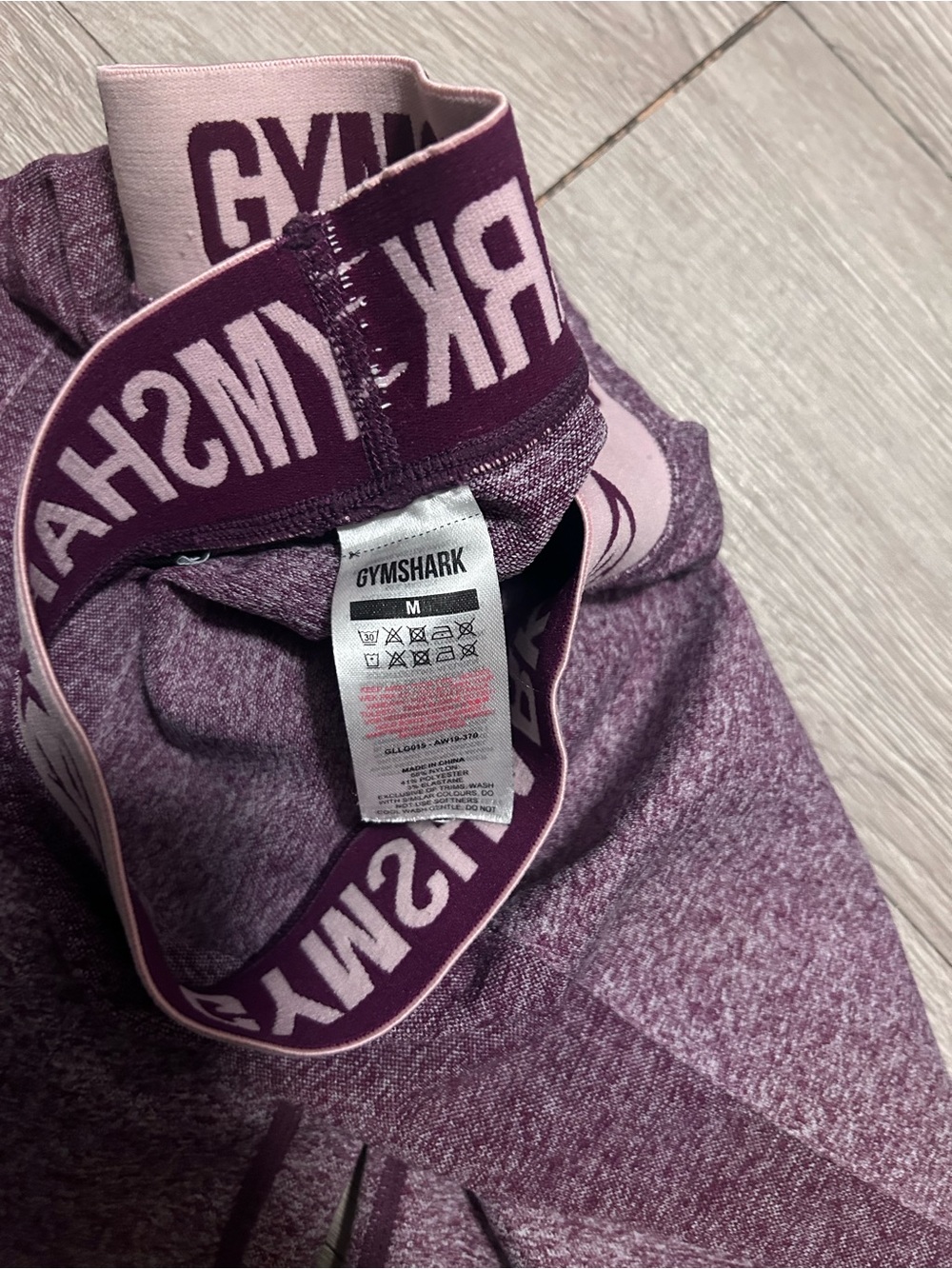 Gymshark Purple Seamless High-Waist Leggings with Pink Logo Band - Picture 4 of 4